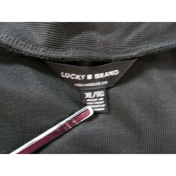 Lucky Brand Womens XL Top Shirt Henley Black 1/2 Snap Long Sleeve Modal Minimali - Picture 4 of 10